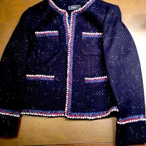 Navy tweed French- designer inspired blazer.